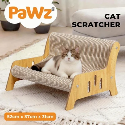 Pawz Cat Scratcher Bed 2 in 1 Rest Lounge Chair Cardboard Kittens Scratching Pad