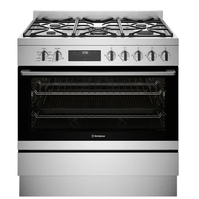 Westinghouse 90cm Dual Fuel Freestanding Oven-Stainless Steel WFE9515SD