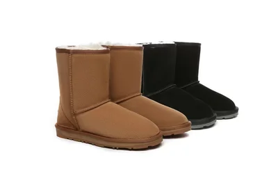 EVERAU® UGG Boots Sheepskin Wool Suede Upper Mid Calf Short Classic Nonslip Boot