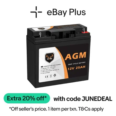 Mobi 12V 25AH AGM Battery Deep Cycle Mobility Scooter Golf Cart Camping 4x4