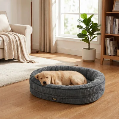 Pawz Orthopedic Plush Dog Bed Soft Washable Pet Bed Grey Cosy Cushion S Size