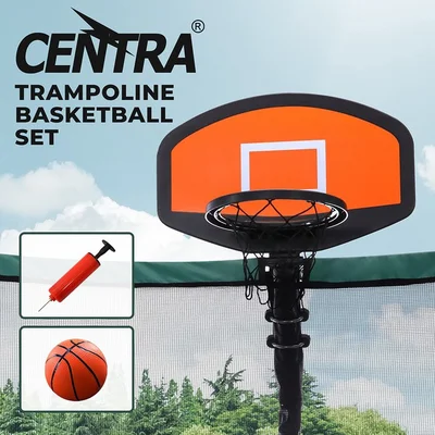 Centra Trampoline Basketball Set Kids Basketball Hoop Ring Backboard Pump Ball