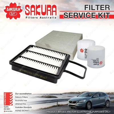Sakura Spin On Oil Air Fuel Cabin Filter for Great Wall X200 CC 4Cyl 2.0L 11-ON
