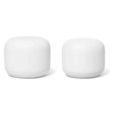 Google Nest WiFi Home Mesh Router 2 Pack GA00822 - 1 Base Unit and 1 Wifi Poi...
